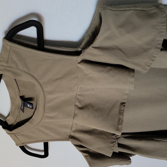 Torrid Olive Green Casual Flounce Ruffle Knit Sweatshirt Cold Shoulder Dress 00 - Picture 4 of 10